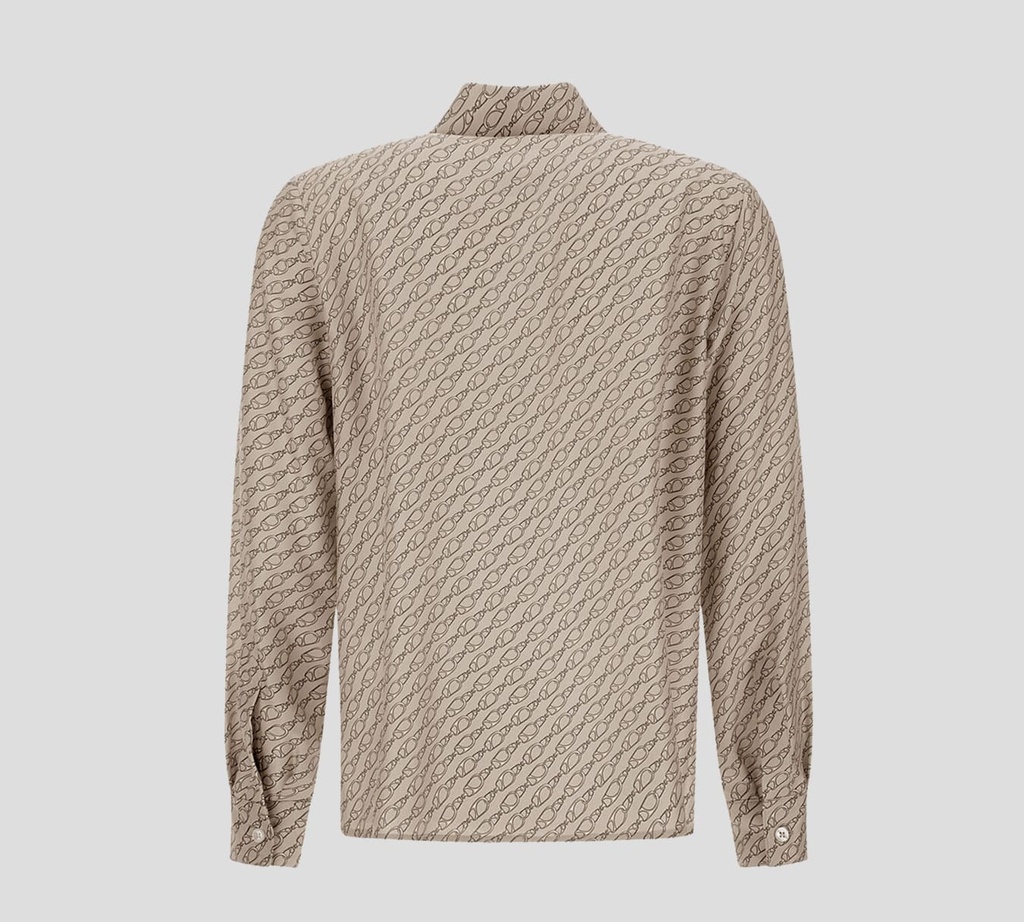 Herno - BLUSA BEIGE CON DISEÑO DE CADENAS