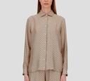 Herno - BLUSA BEIGE CON DISEÑO DE CADENAS