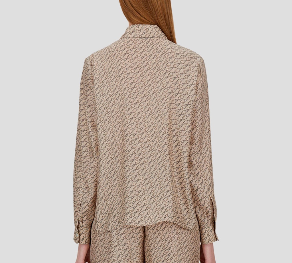 Herno - BLUSA BEIGE CON DISEÑO DE CADENAS
