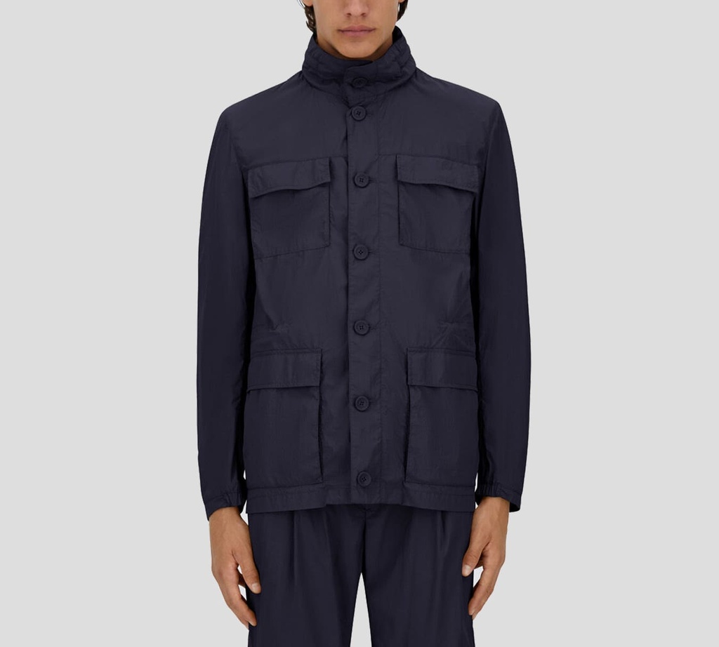 Herno - CHAQUETA DE CUELLO ALTO AZUL OSCURO