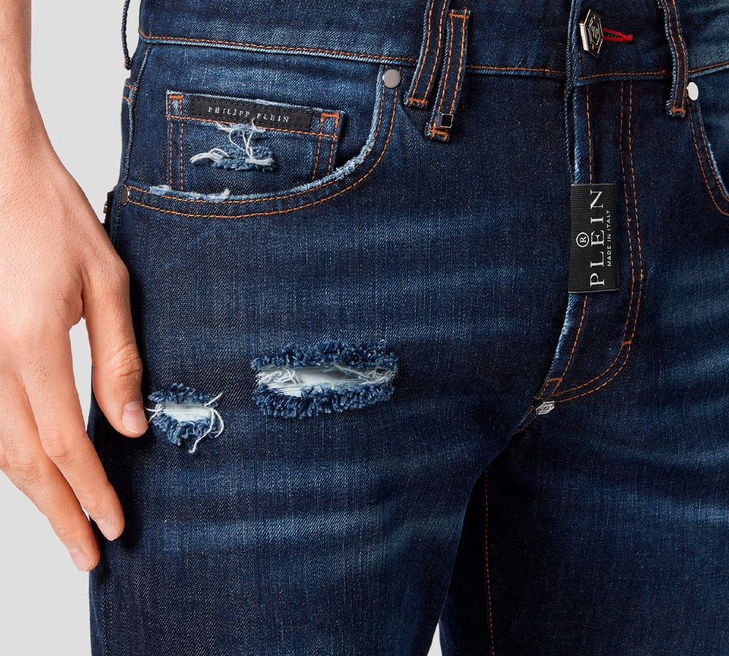 Philipp Plein - VAQUEROS CORTE SUPER STRAIGHT AZUL