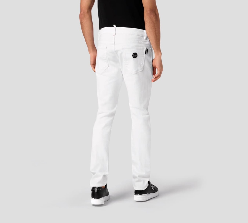 Philipp Plein - PANTALON SUPER STRAIGHT BLANCO