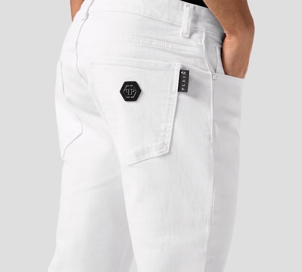 Philipp Plein - PANTALON SUPER STRAIGHT BLANCO
