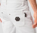 Philipp Plein - SKINNY JEANS CORTE CUT FIT UNICOLOR CON SELLO SOBRE BOLSILLO TRASERO