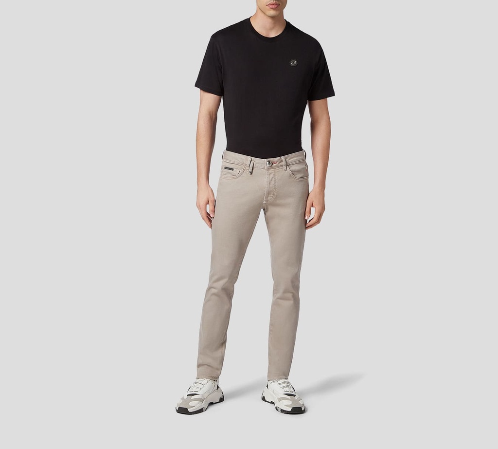 Philipp Plein - PANTALÓN VAQUERO CORTE SUPER STRAIGHT BEIGE