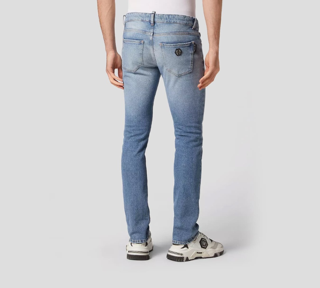 Philipp Plein - PANTALÓN VAQUERO SUPER FIT AZUL ZAFIRO