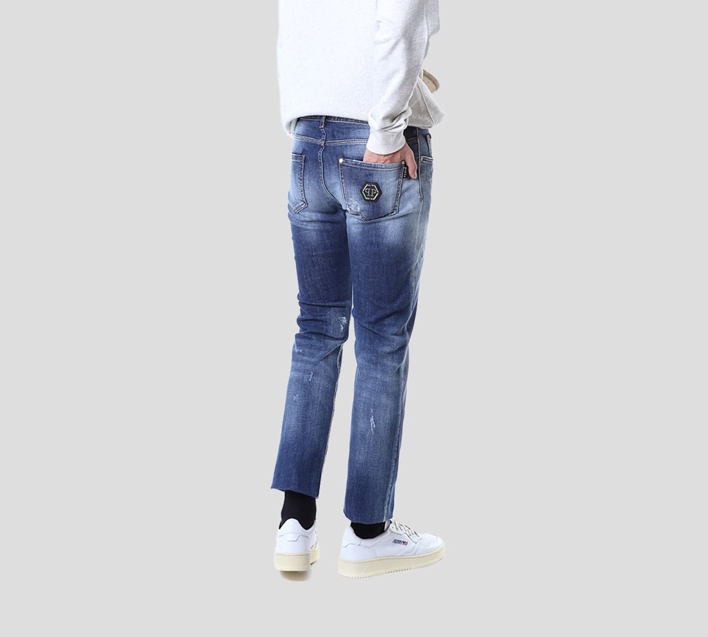 Philipp Plein - PANTALONES VAQUEROS SUPER FIT HEXÁGONO N08
