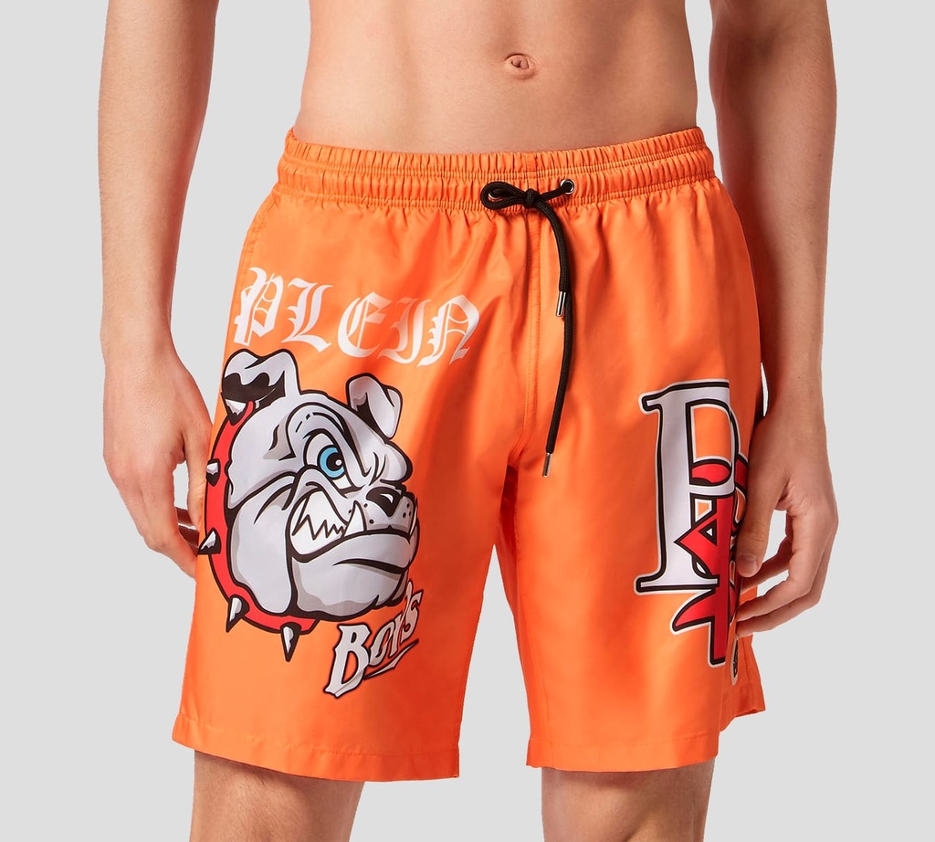 Philipp Plein - BAÑADOR BULLDOGS NARANJA FLUO