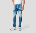 Philipp Plein - JEAN AZUL CON EMOJI DE CARITA AMARILLA BORDADO