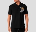 Philipp Plein - POLO NEGRA CON PARCHE DE TIGRE