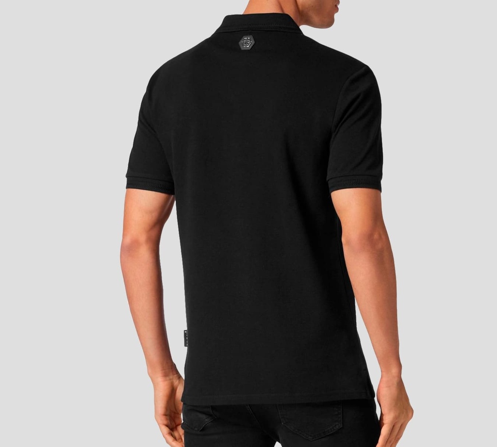 Philipp Plein - POLO NEGRA CON PARCHE DE TIGRE