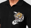 Philipp Plein - POLO NEGRA CON PARCHE DE TIGRE