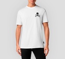 T-shirt Round Neck SS Tattoo SKULL WHITE