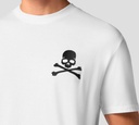 T-shirt Round Neck SS Tattoo SKULL WHITE