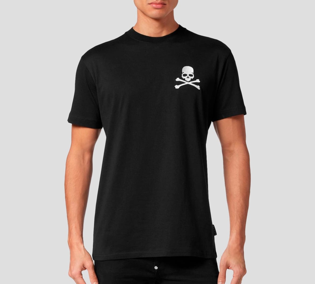T-shirt Round Neck SS Tattoo SKULL BLACK