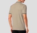 POLO BASICA BEIGE CON LINEAS NEGRAS