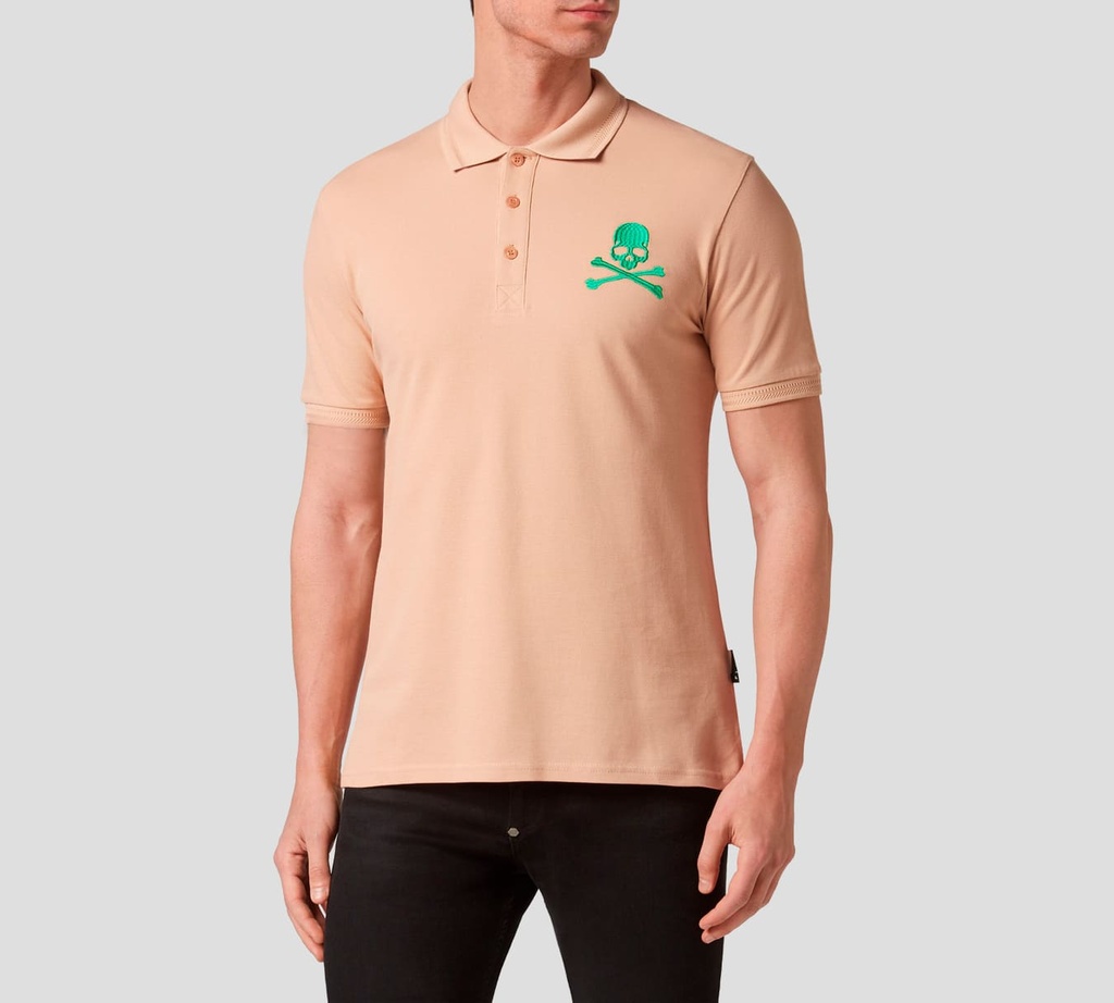 Philipp Plein - PIQUET POLO SHIRT SS SKULL&BONES 3N06