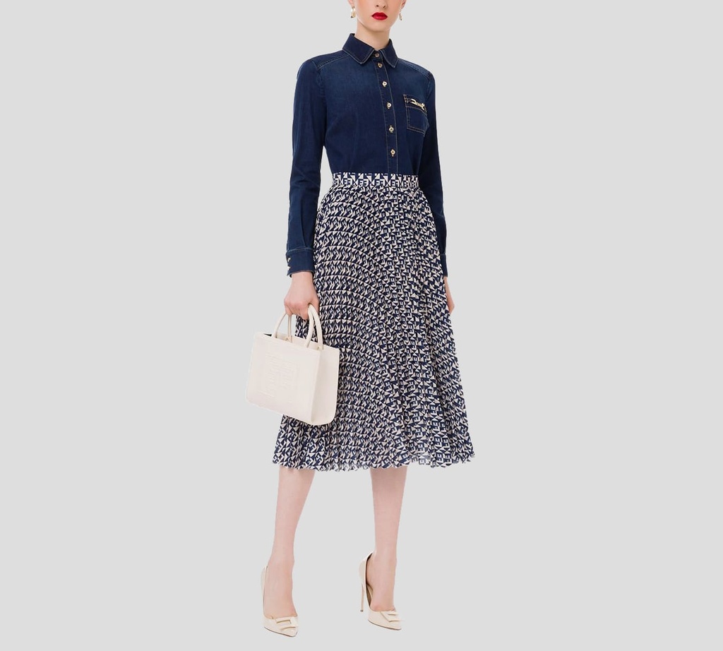 Elisabetta Franchi - CAMISA TIPO JEANS CON BOTONES