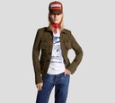 Dsquared2 - CHAQUETA CEÑIDA VERDE MILITAR ABOTONADA CON MULTIPLES BOLSILLOS