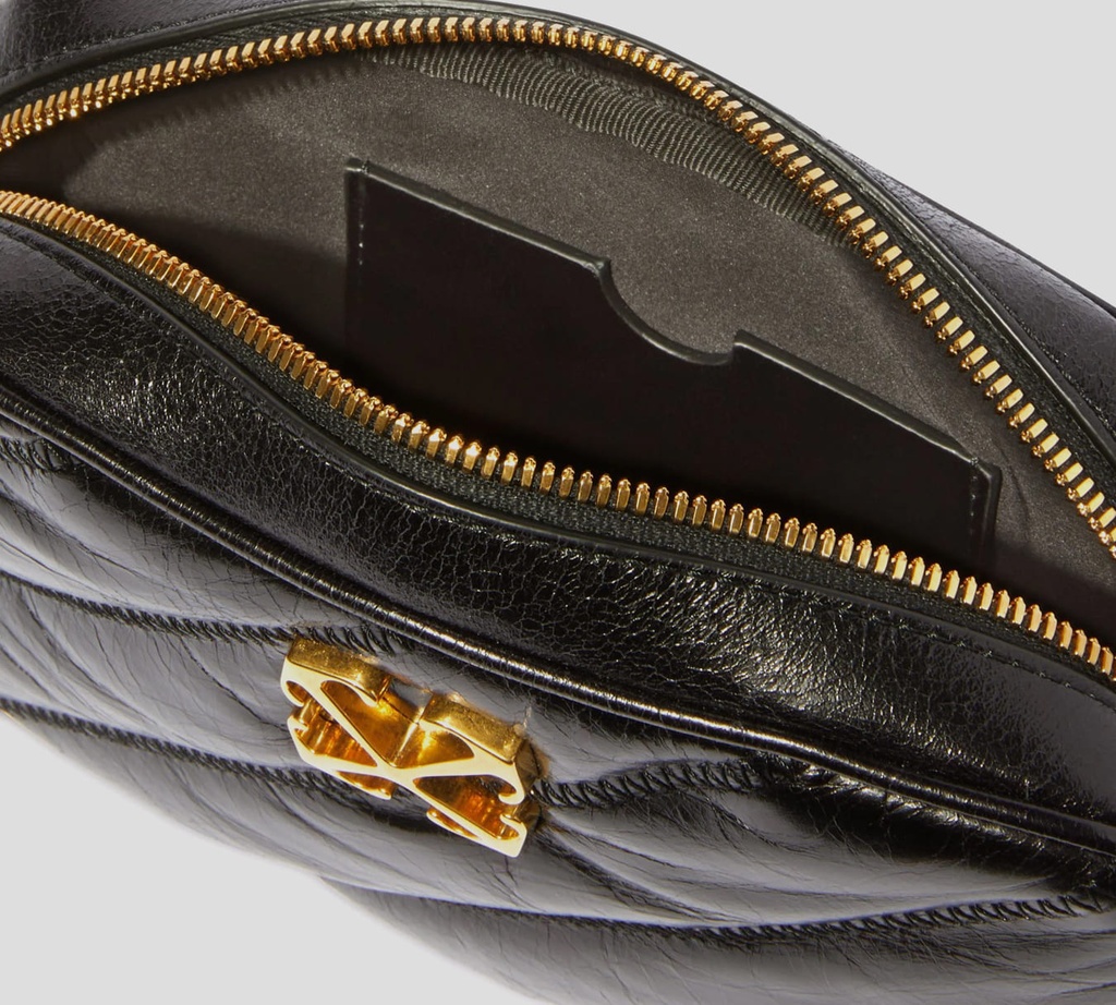 Off White - BANDOLERO NEGRO DE UN SOLO COMPARTIMIENTO CON HEBILLA DE MARCA METALICA