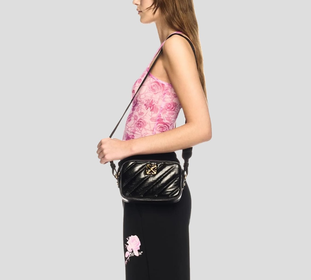 Off White - BANDOLERO NEGRO DE UN SOLO COMPARTIMIENTO CON HEBILLA DE MARCA METALICA