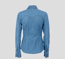 Elisabetta Franchi - CAMISA AZUL DE JEANS CON BOTONES PLATA