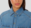 Elisabetta Franchi - CAMISA AZUL DE JEANS CON BOTONES PLATA
