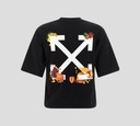 Off White - FRANELA CUELLO REDONDO NEGRA CORTE BOX CON ESTAMPADO DE FRUTAS EN LA ESPALDA