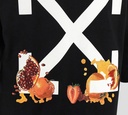 Off White - FRANELA CUELLO REDONDO NEGRA CORTE BOX CON ESTAMPADO DE FRUTAS EN LA ESPALDA