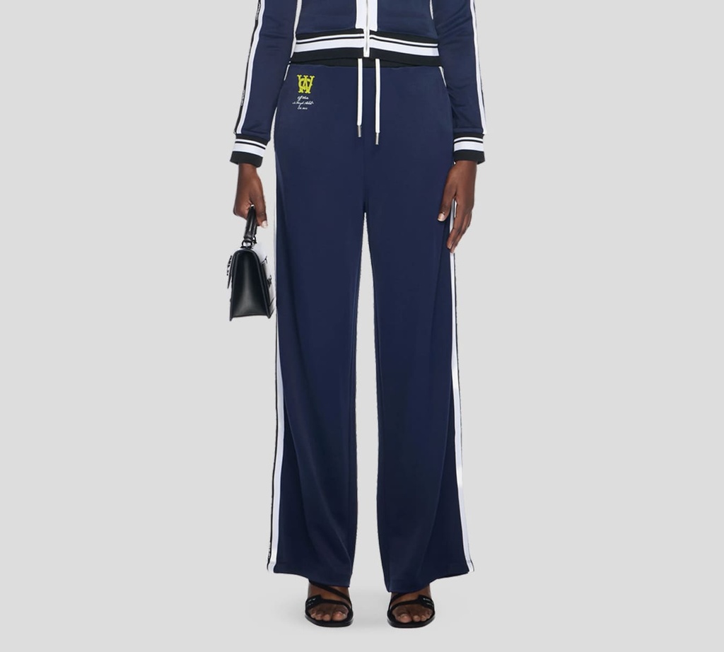 Off White - MONO RECTO AZUL OSCURO CON FRANJAS LATERALES NEGRAS Y BLANCAS