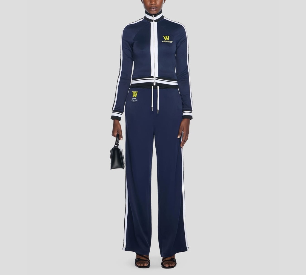 Off White - MONO RECTO AZUL OSCURO CON FRANJAS LATERALES NEGRAS Y BLANCAS