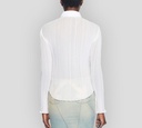 Off White - BLUSA SEMITRANSPARENTE ACANALADA BLANCA