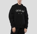 Off White - SWEATER HOODIE NEGRO CON LOGO ESTAMPADO Y BOLSILLO FRONTAL