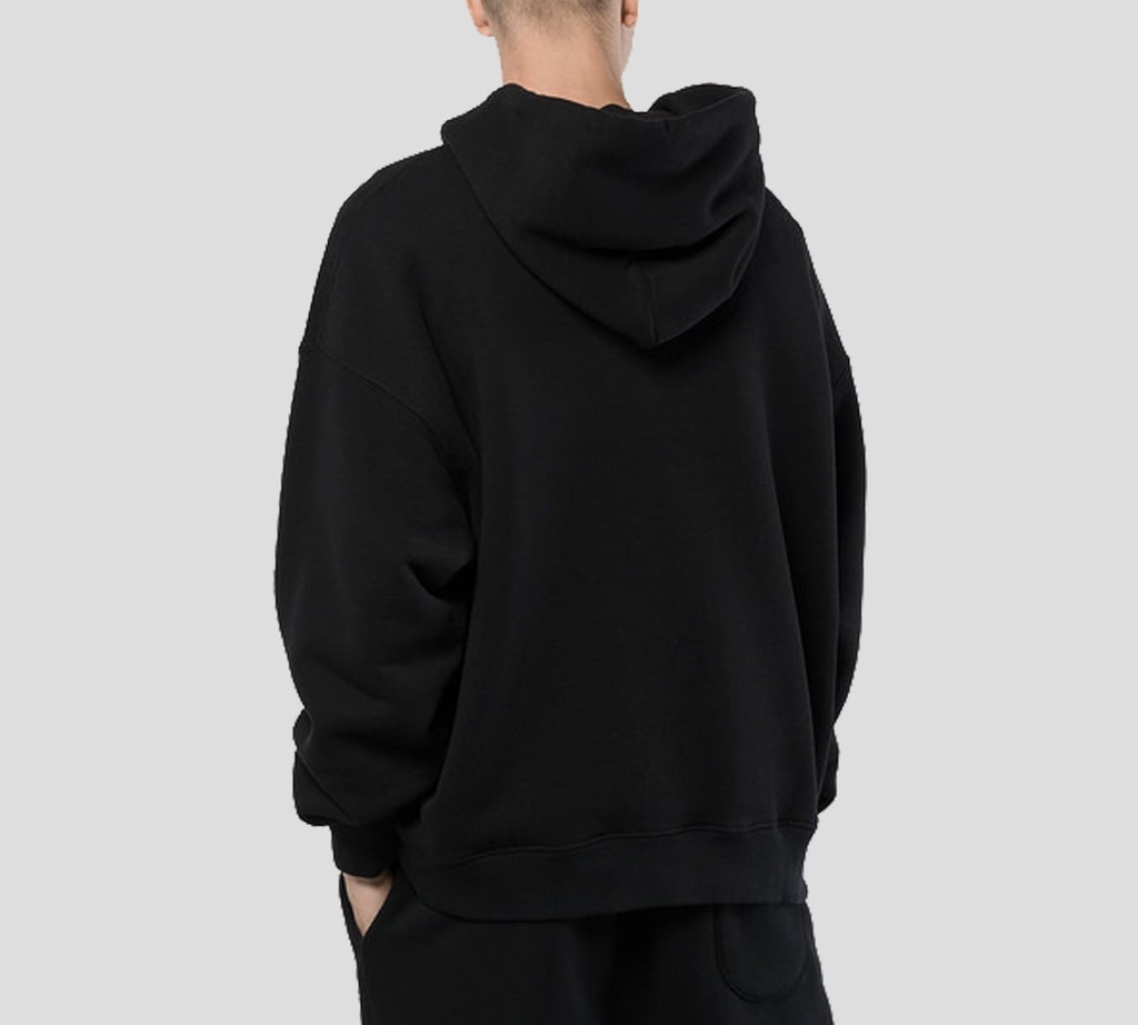 Off White - SWEATER HOODIE NEGRO CON LOGO ESTAMPADO Y BOLSILLO FRONTAL
