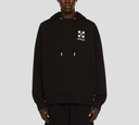 Off White - SWEATER HOODIE NEGRO CON LOGO ESTAMPADO SOBRE EL PECHO Y BOLSILLO FRONTAL