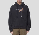 Off white - SWEATER HOODIE NEGRO CON ESTAMPADO DE VIOLIN Y ANGEL