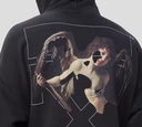 Off white - SWEATER HOODIE NEGRO CON ESTAMPADO DE VIOLIN Y ANGEL