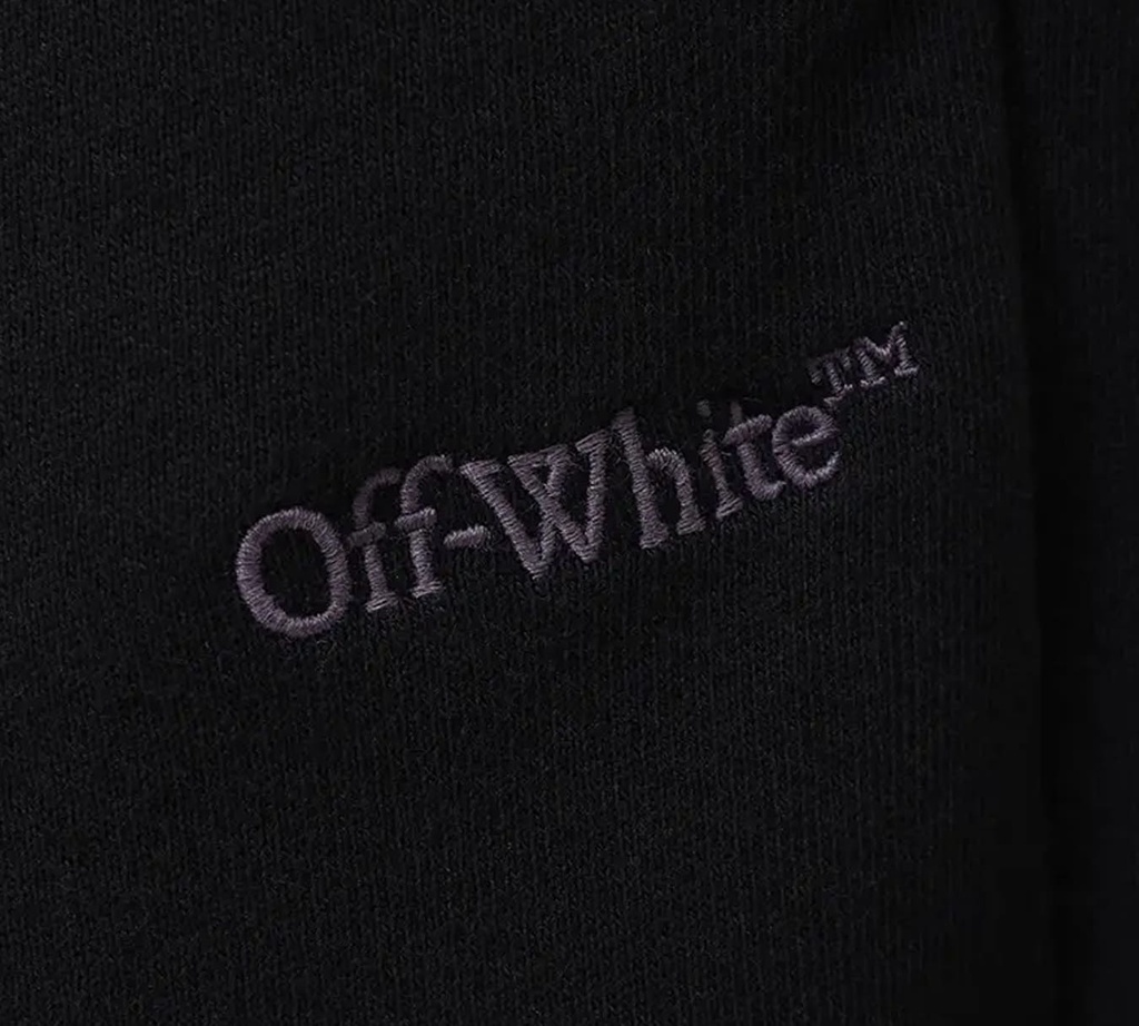 Off White - SHORT BERMUDA NEGRO DE ALGODON CON LOGO BORDADO