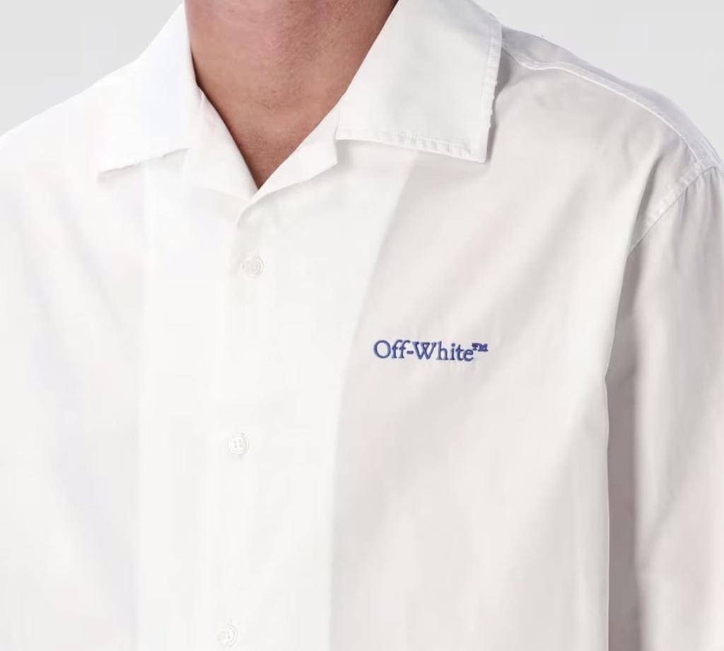 Off White - CAMISA MANGA CORTA BLANCA CON ESTAMPADO SOBRE LA ESPALDA