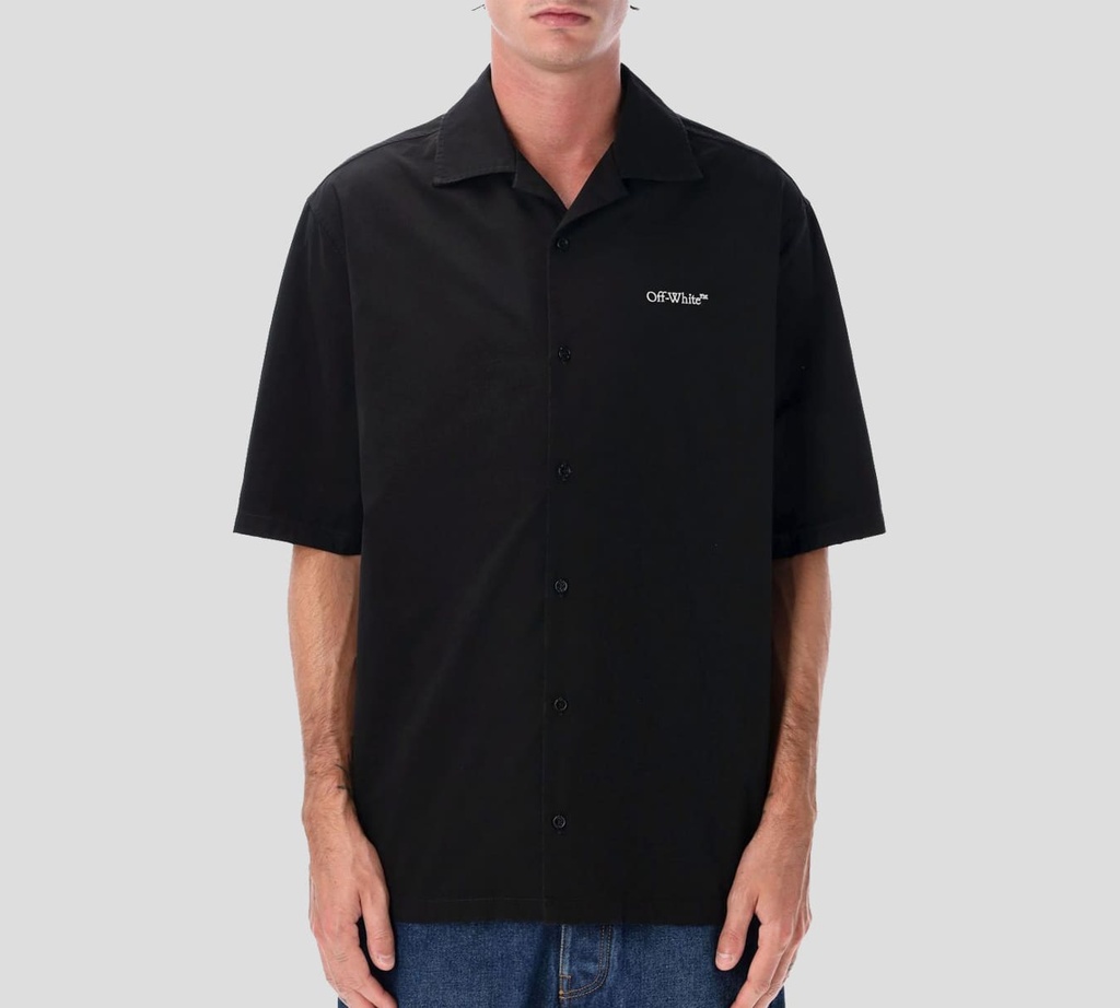 Off White - CAMISA MANGA CORTA NEGRA CON ESTAMPADO SOBRE LA ESPALDA