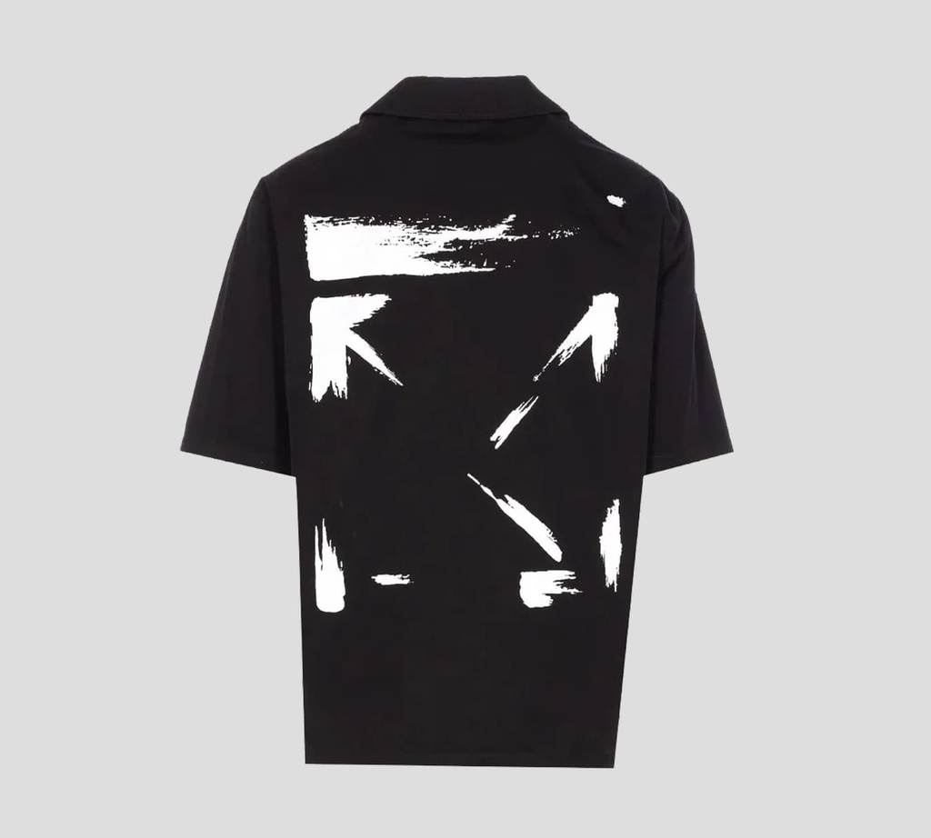 Off White - CAMISA MANGA CORTA NEGRA CON ESTAMPADO SOBRE LA ESPALDA