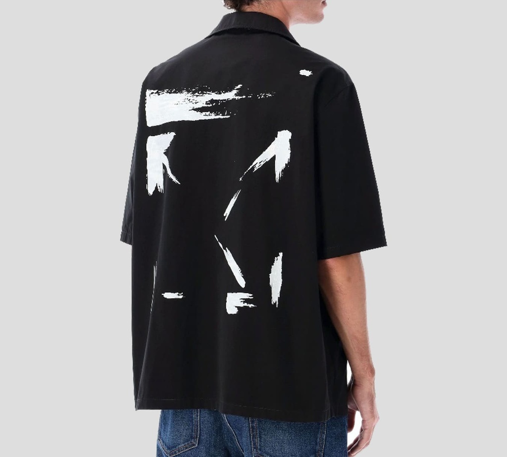 Off White - CAMISA MANGA CORTA NEGRA CON ESTAMPADO SOBRE LA ESPALDA