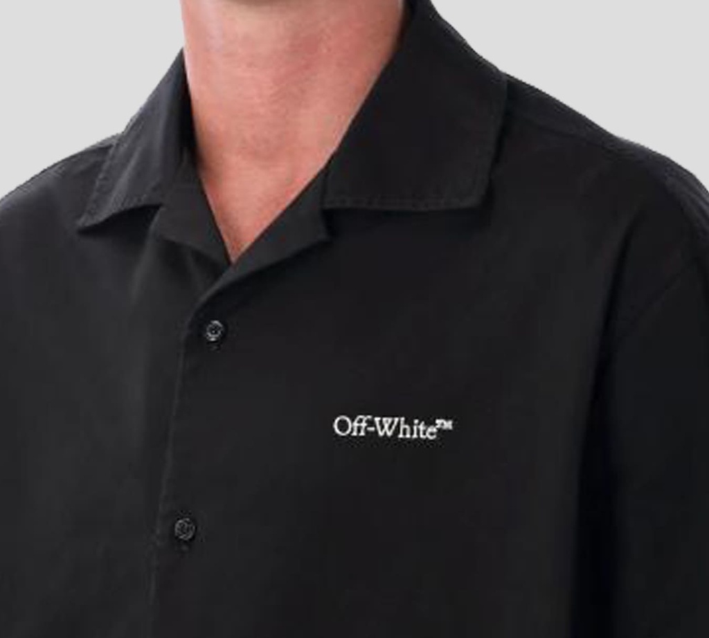 Off White - CAMISA MANGA CORTA NEGRA CON ESTAMPADO SOBRE LA ESPALDA