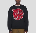 Off White - SWEATER NEGRO TEJIDO CON PATRON DE GRAFFITI AL FRENTE