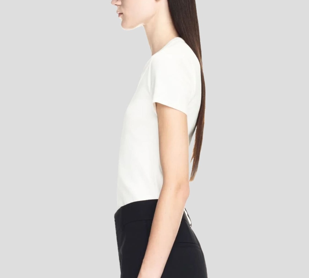 Off White - FRANELA BLANCA CUELLO REDONDO CON LOGO BORDADO EN EL PECHO