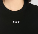 Off White - FRANELA NEGRA CUELLO REDONDO CON LOGO BORDADO EN EL PECHO