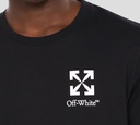Off White - FRANELA NEGRA CUELLO REDONDO CON LOGO EN BLANCO SOBRE EL PECHO