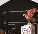 Off White - FRANELA NEGRA CUELLO REDONDO CON ESTAMPADO DE AGUILA Y LEON EN LA ESPALDA