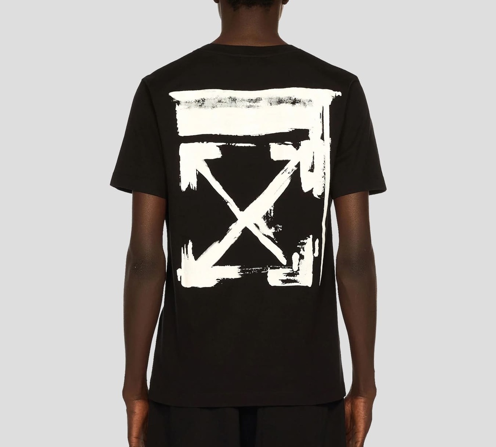 Off White - FRANELA NEGRA CUELLO REDONDO CON LOGO ESTAMPADO EN RELIEVE EN PARTE POSTERIOR