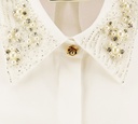 Elisabetta Franchi - BLUSA CON PEDRERIA EN CUELLO